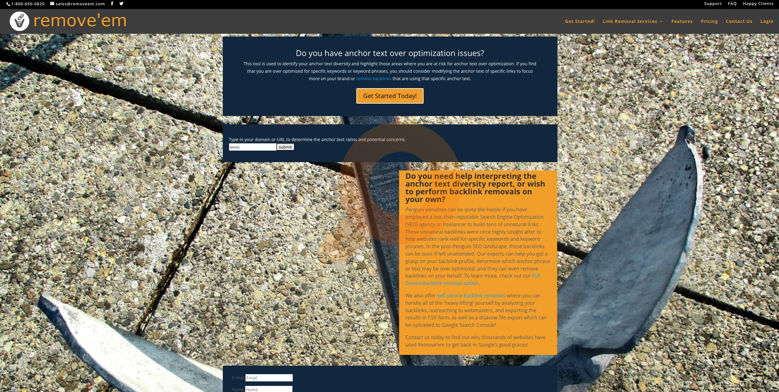 Anchor Text Over Optimization Tool