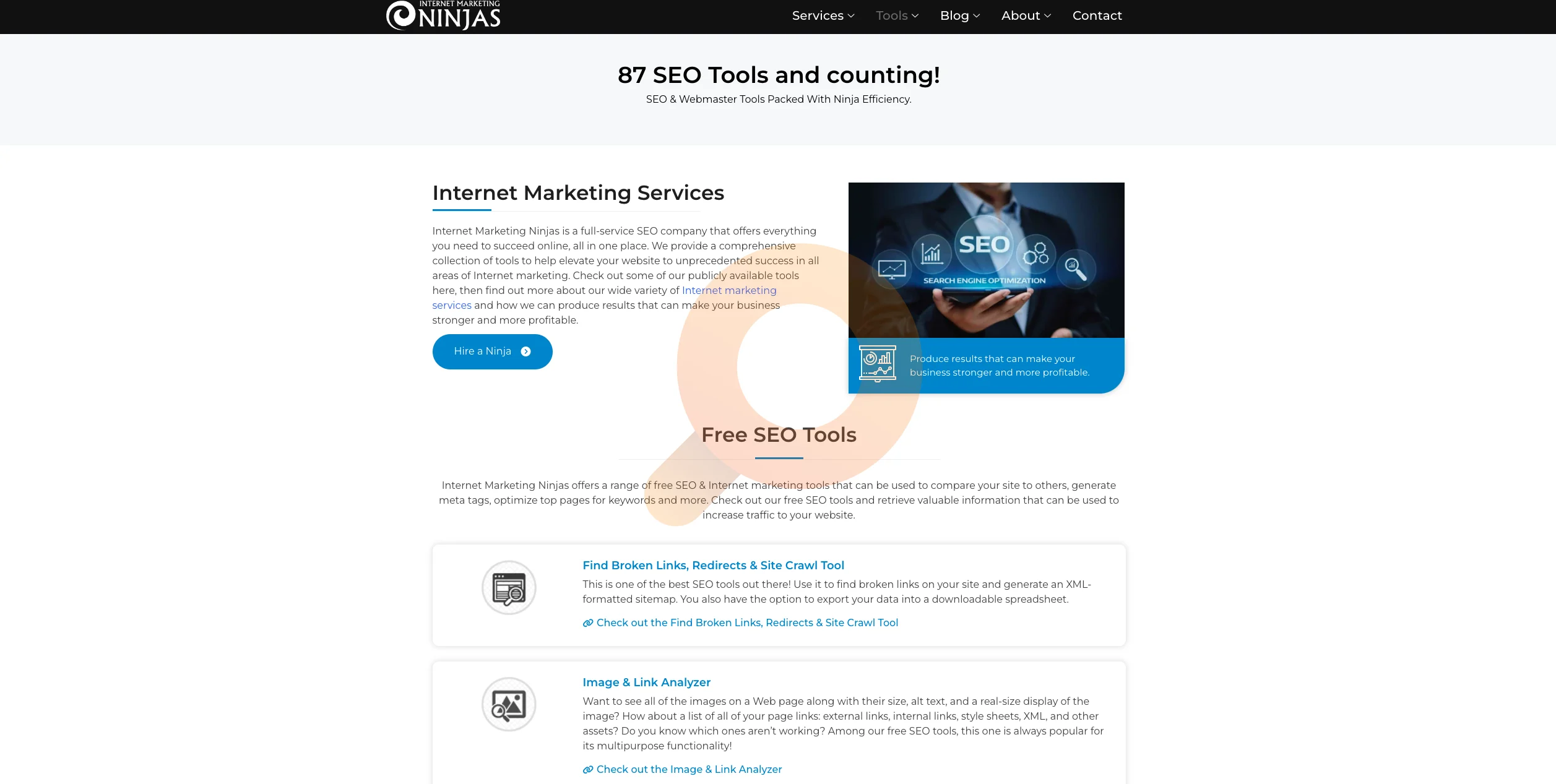 Internet Marketing Ninjas SEO Tools
