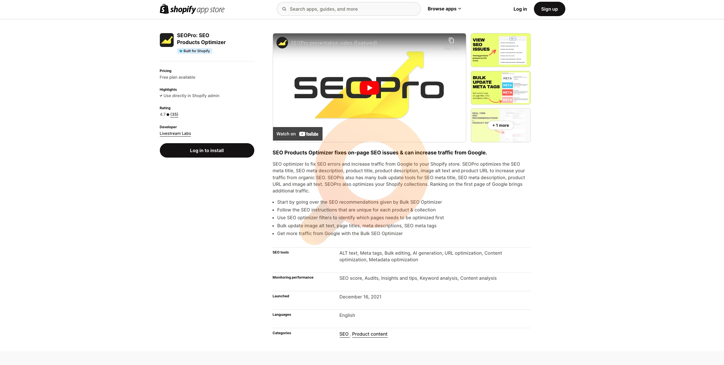 SEO Products Optimizer