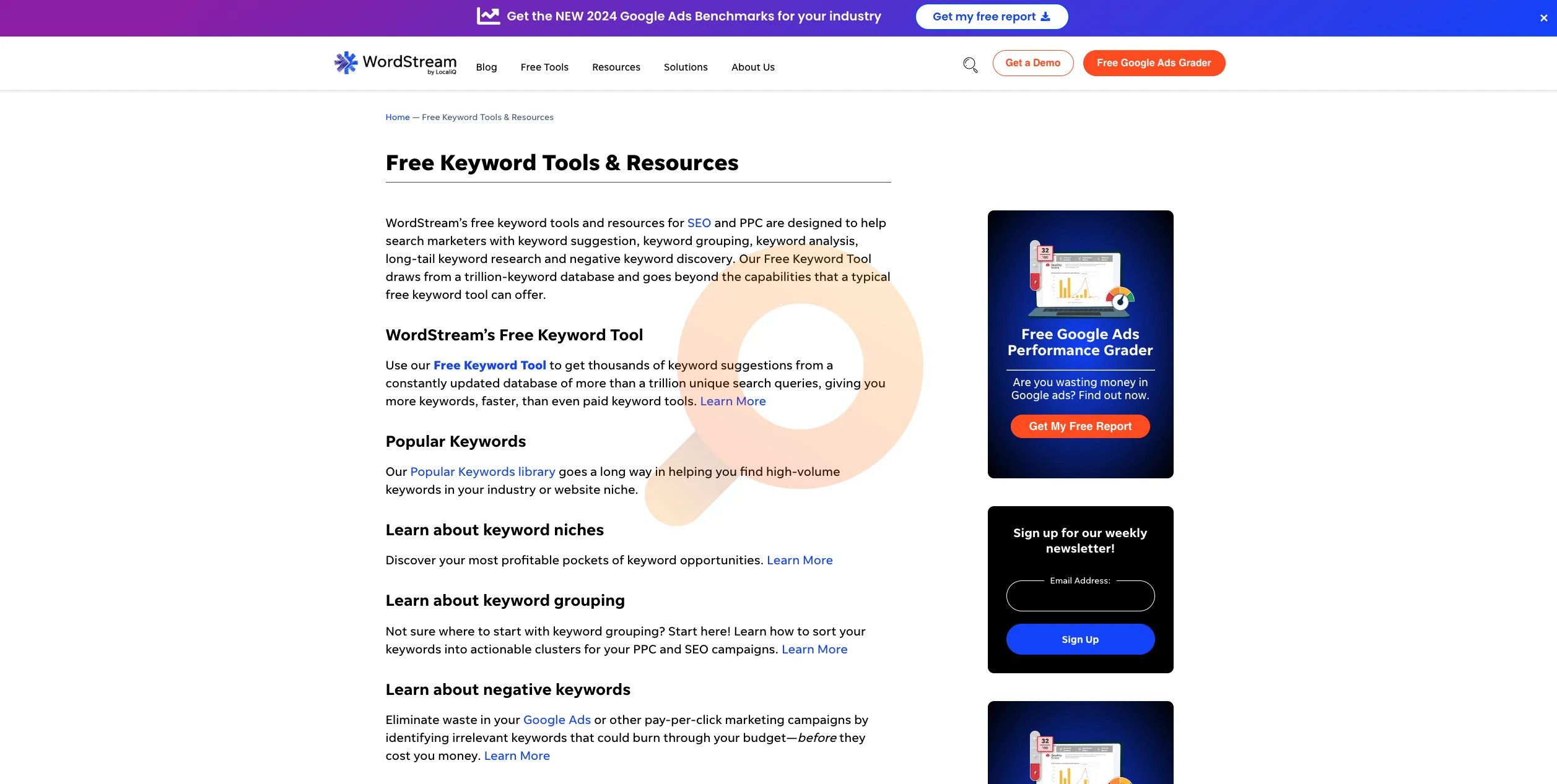 Wordstream Free Keyword Tools
