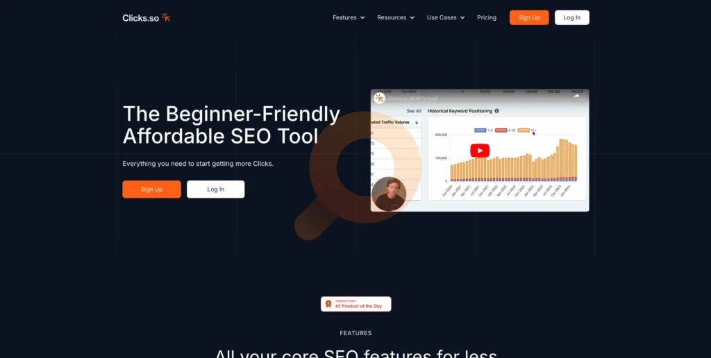 The beginner-friendly SEO tool - everything you need to start getting more clicks.