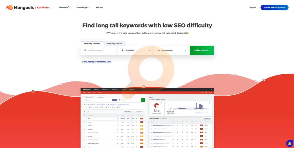 Affordable keyword tool with essential SEO features.