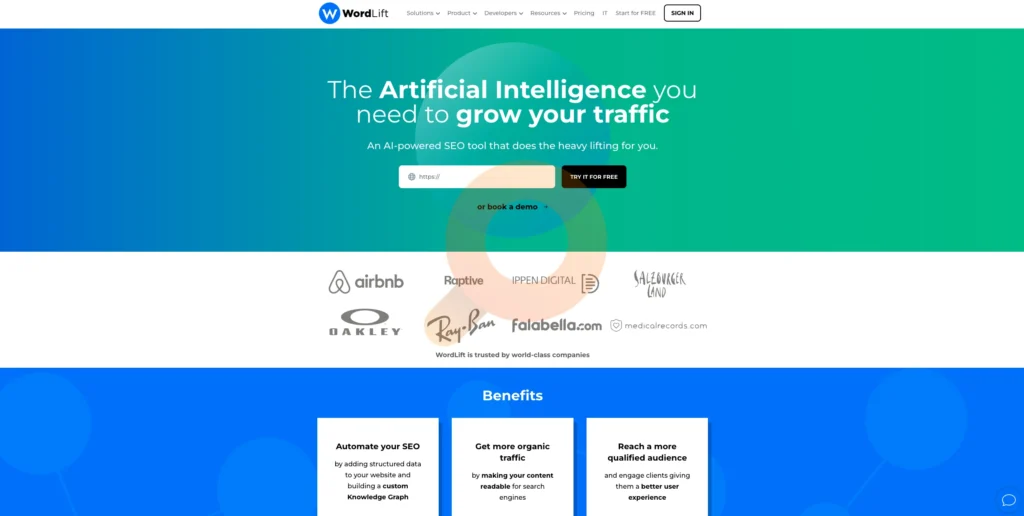 Boost your search visibility with WordLift's AI-powered SEO.